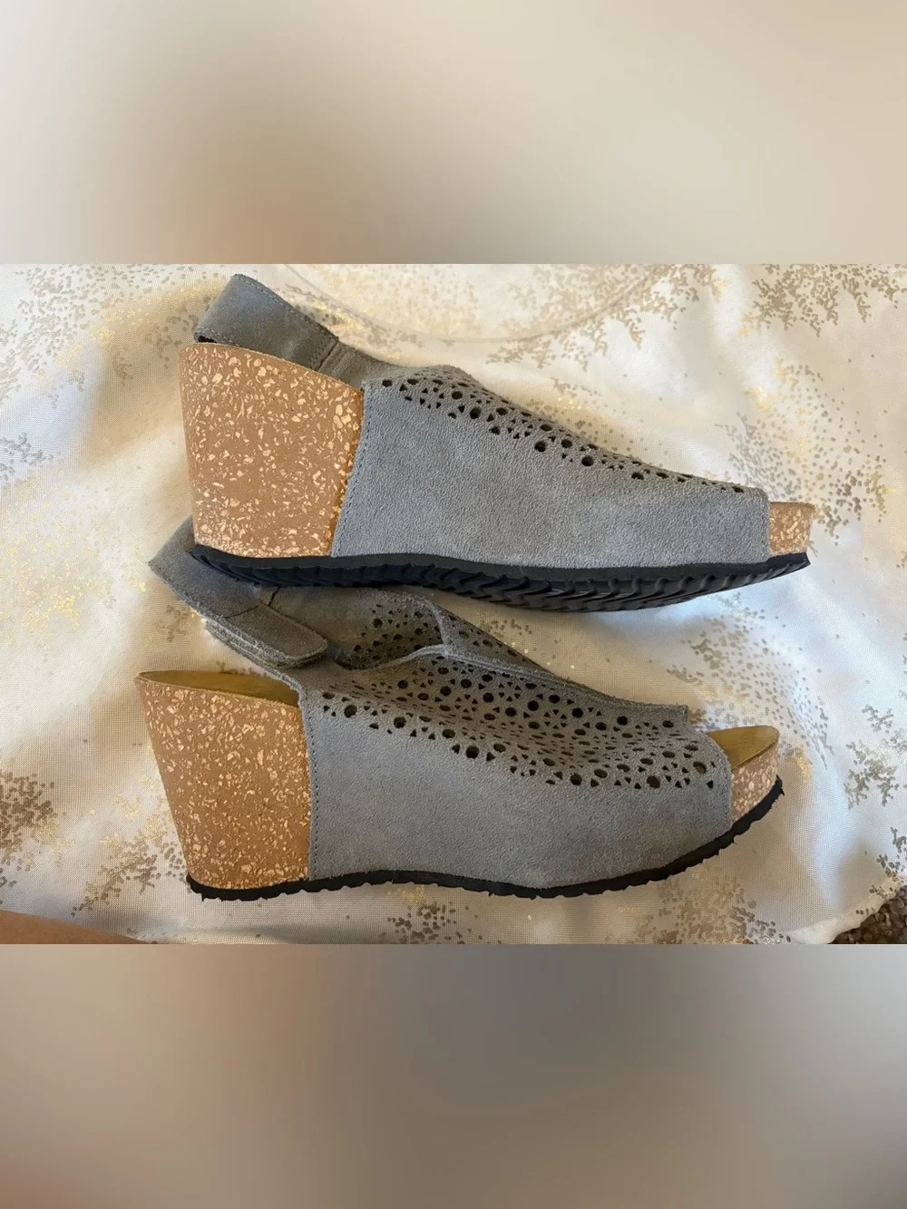 A. Giannetti Made in Italy Suede Wedge Sandals
